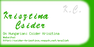 krisztina csider business card